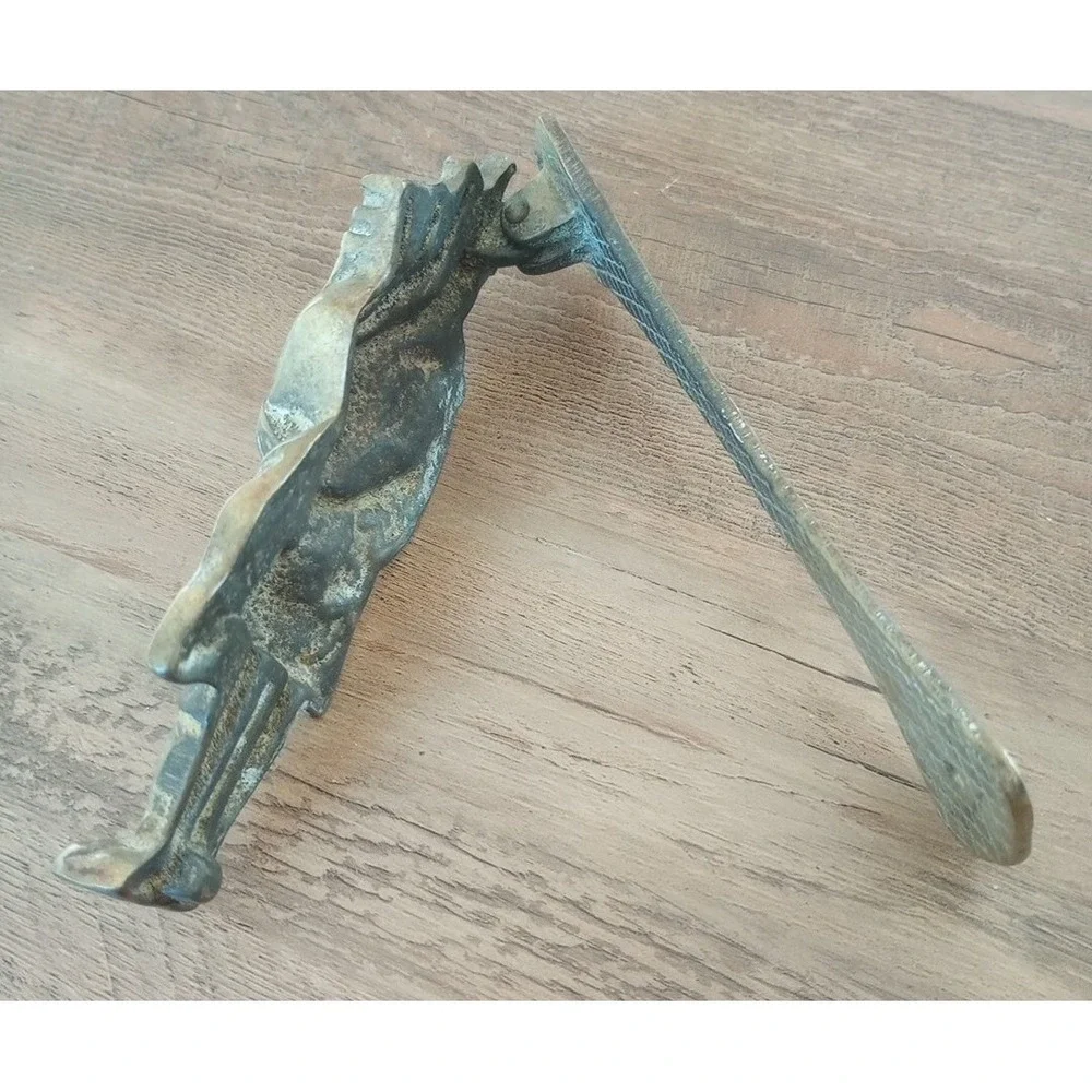 VTG Brass Relief Modeled Scottish Bagpiper Door Knocker 5.5